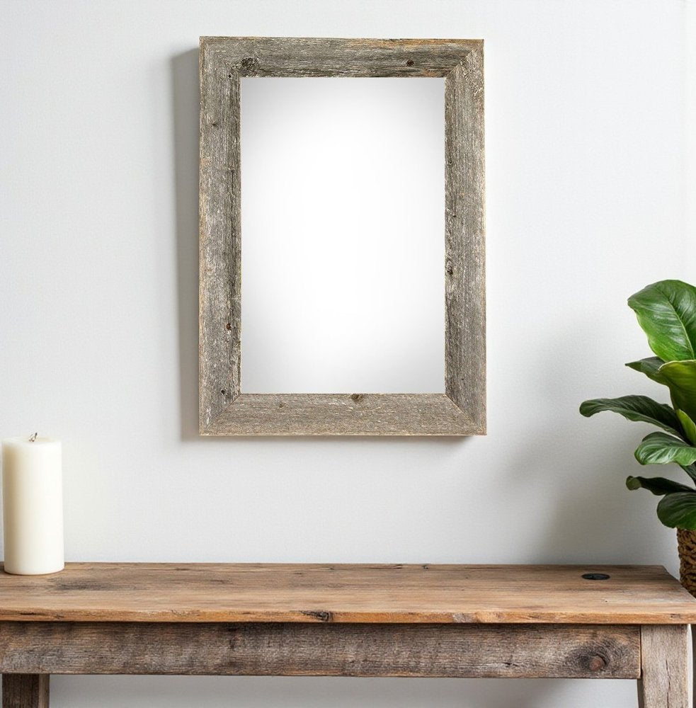 12" x 24" Gray Wood Hanging Picture Frame