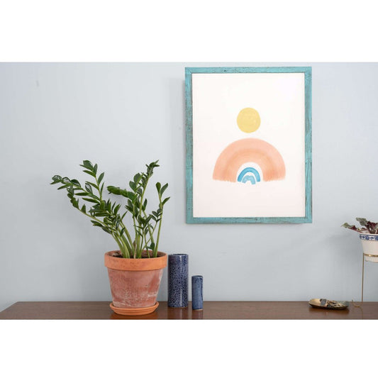 13" x 19" Blue Solid Wood Hanging Picture Frame