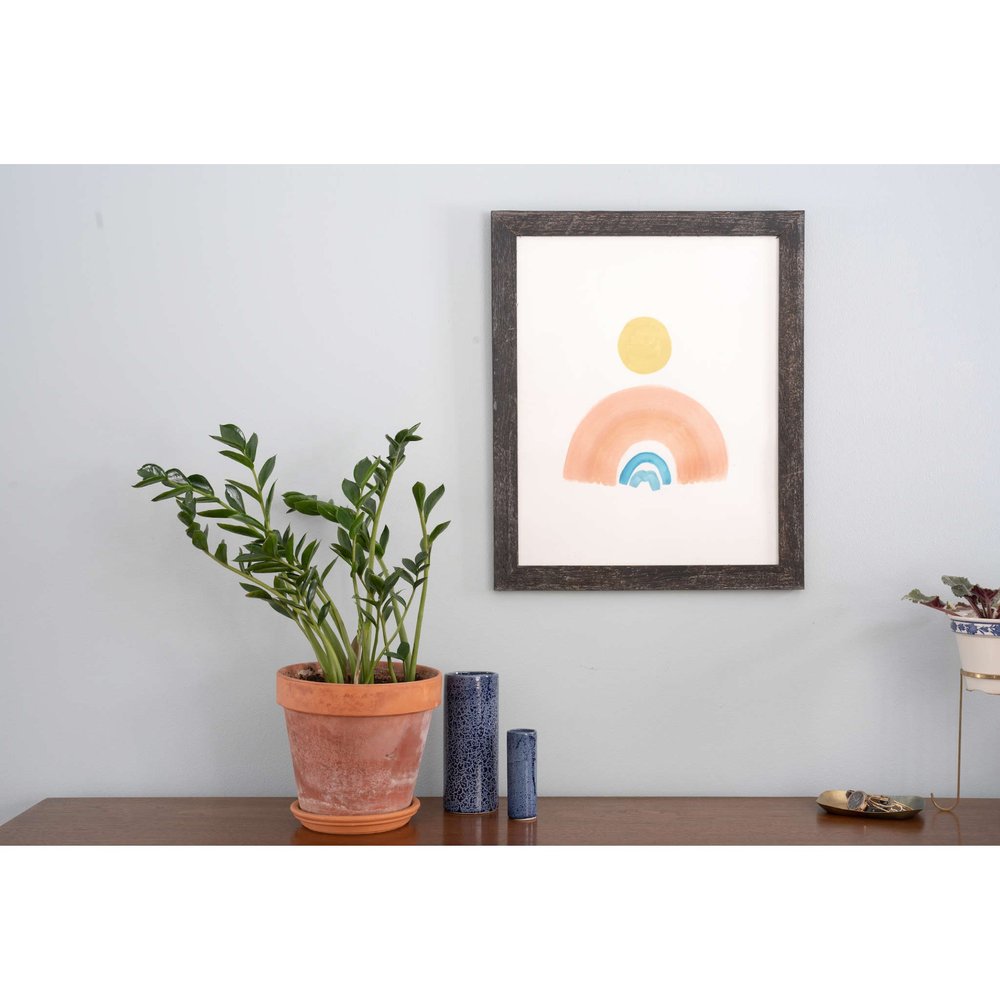 14" x 18" Black Solid Wood Hanging Picture Frame