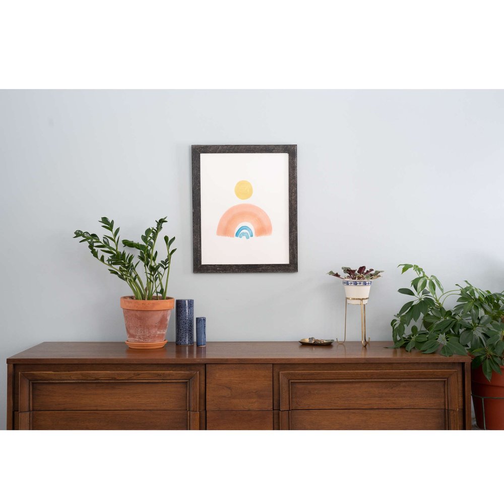 14" x 18" Black Solid Wood Hanging Picture Frame