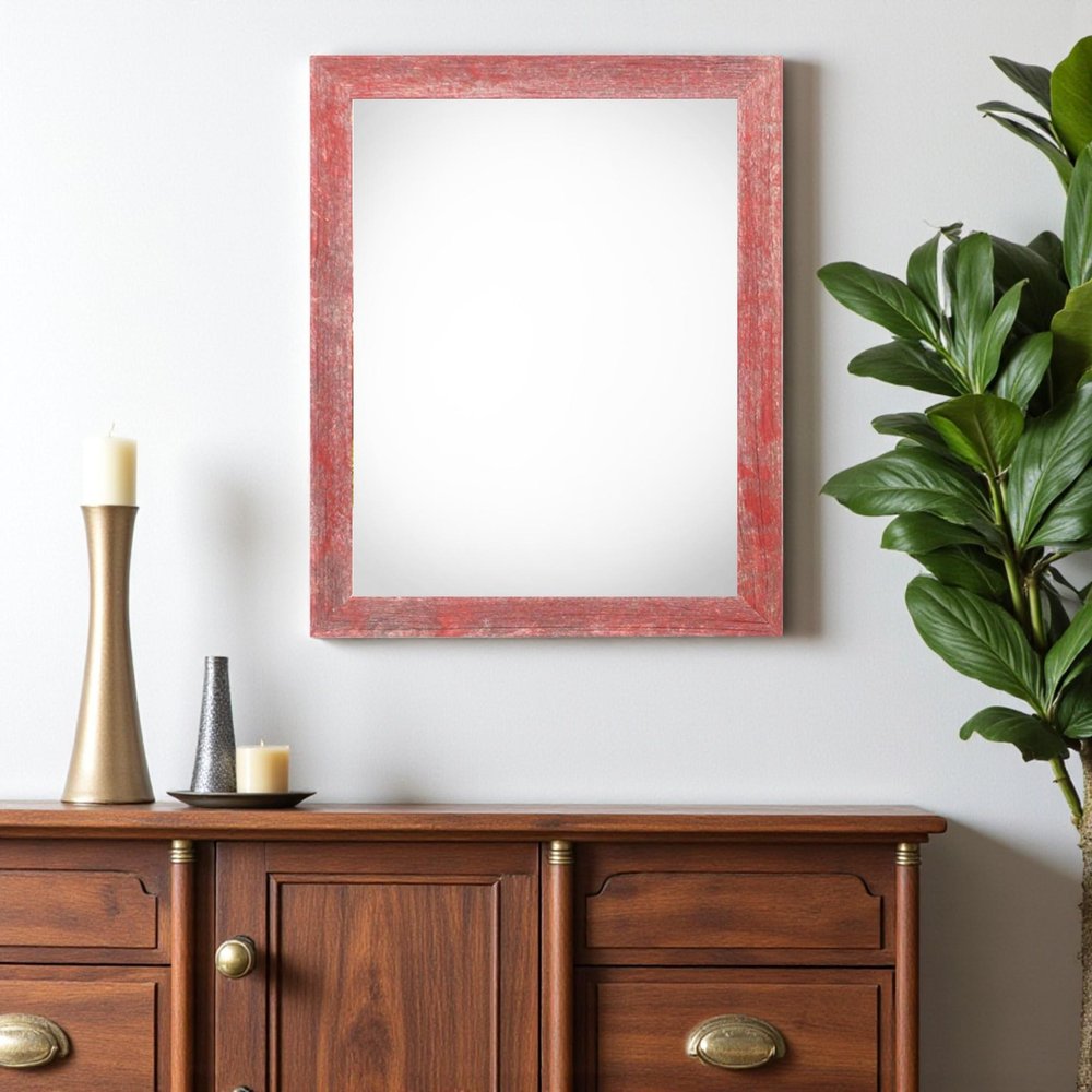 14" x 18" Red Wood Hanging Picture Frame