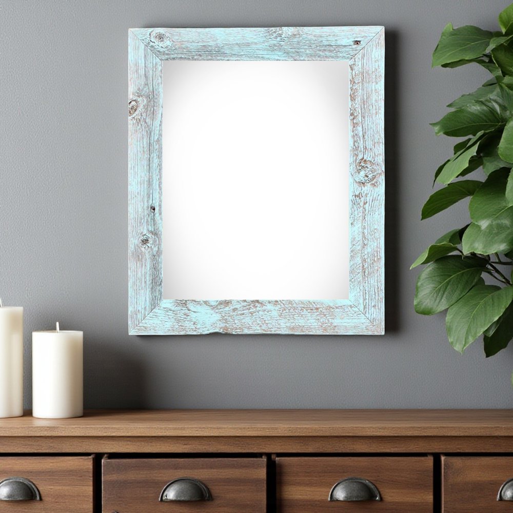 16" x 20" Blue Solid Wood Hanging Picture Frame