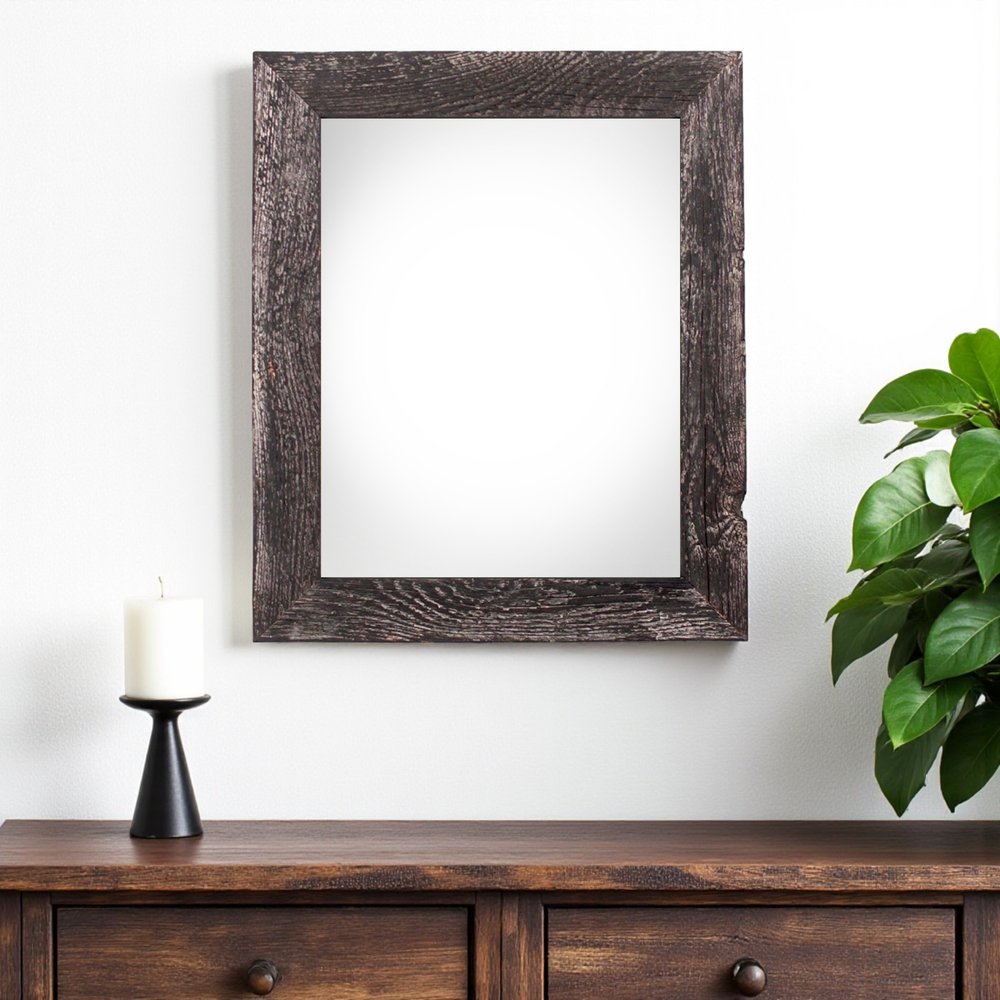 20" x 28" Black Solid Wood Hanging Picture Frame