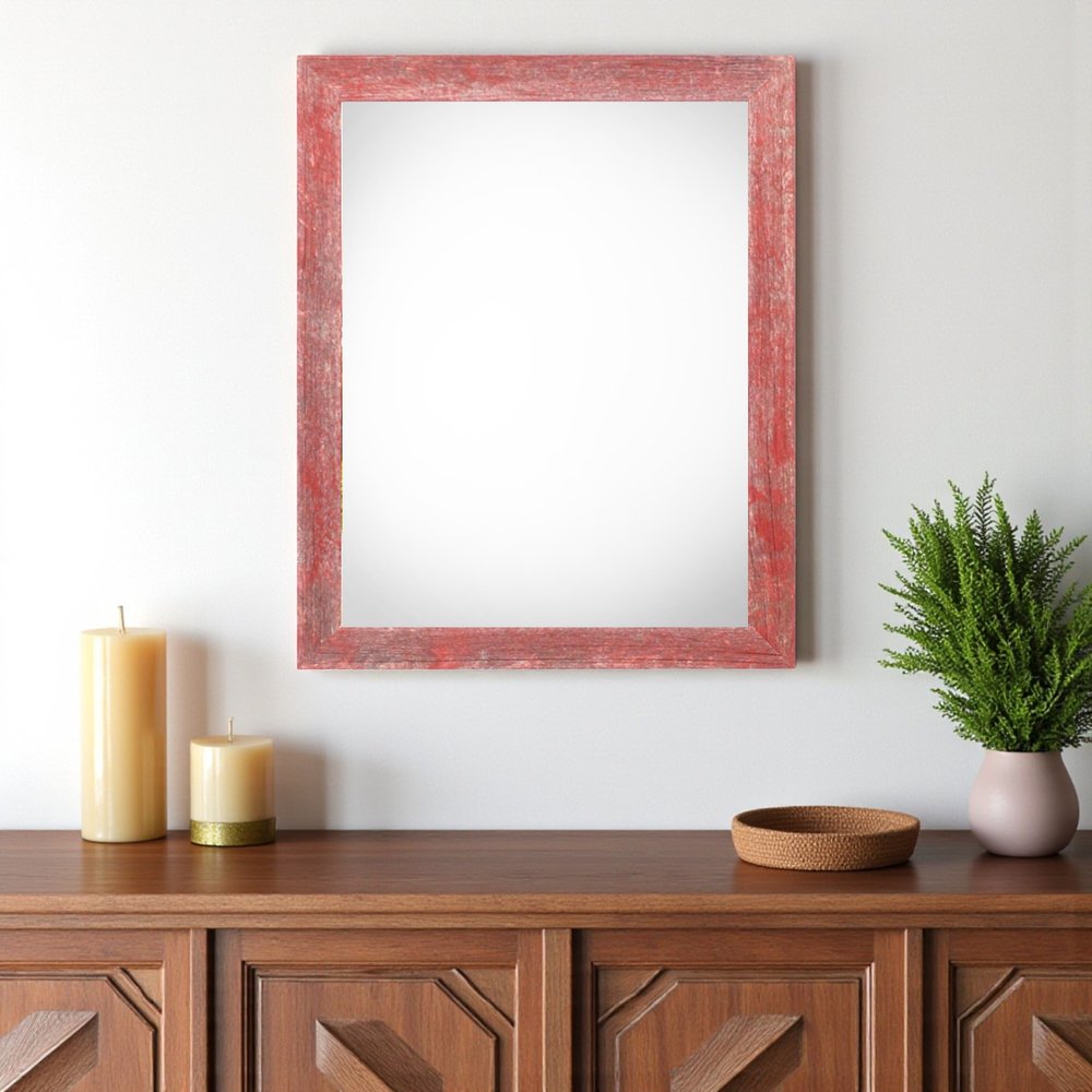 22" x 28" Red Solid Wood Hanging Picture Frame