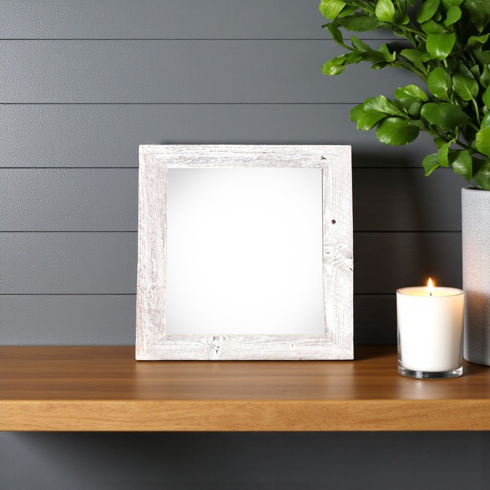 4" x 4" White Solid Wood Tabletop Picture Frame