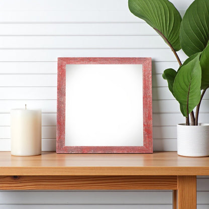 6" x 6" Red Solid Wood Tabletop Picture Frame