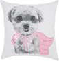 18" Pink and White Cotton Throw Pillow