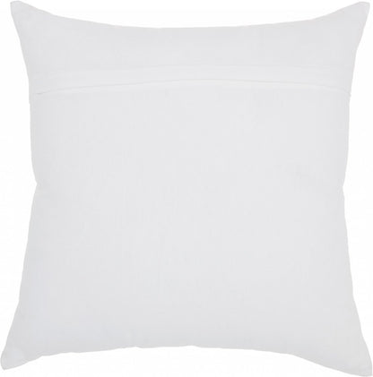 18" Pink and White Cotton Throw Pillow