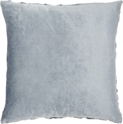 22" Powder Blue Weave Velvet Throw Pillow