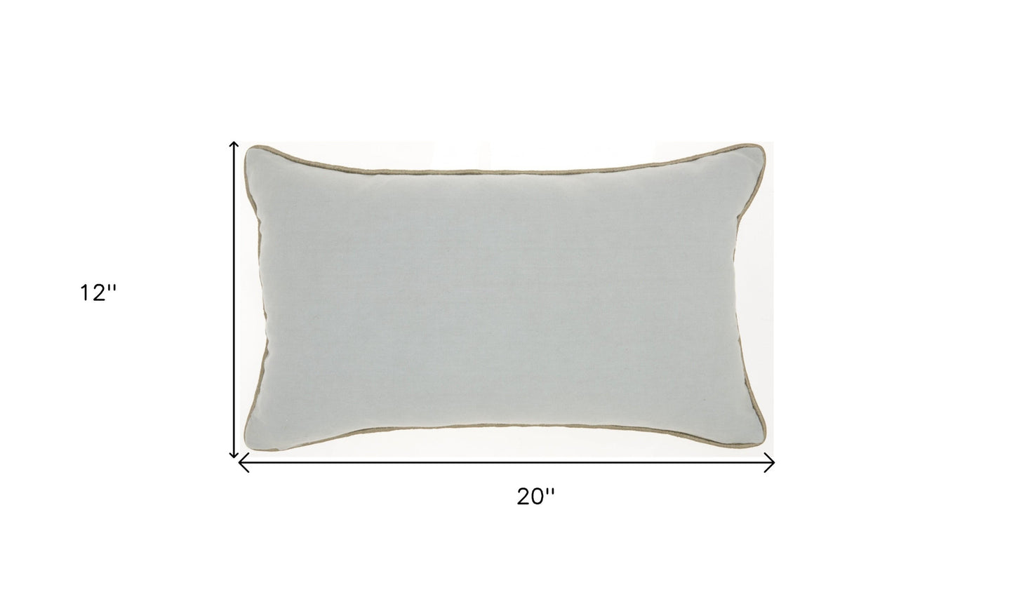 12" X 20" Periwinkle Cotton Throw Pillow