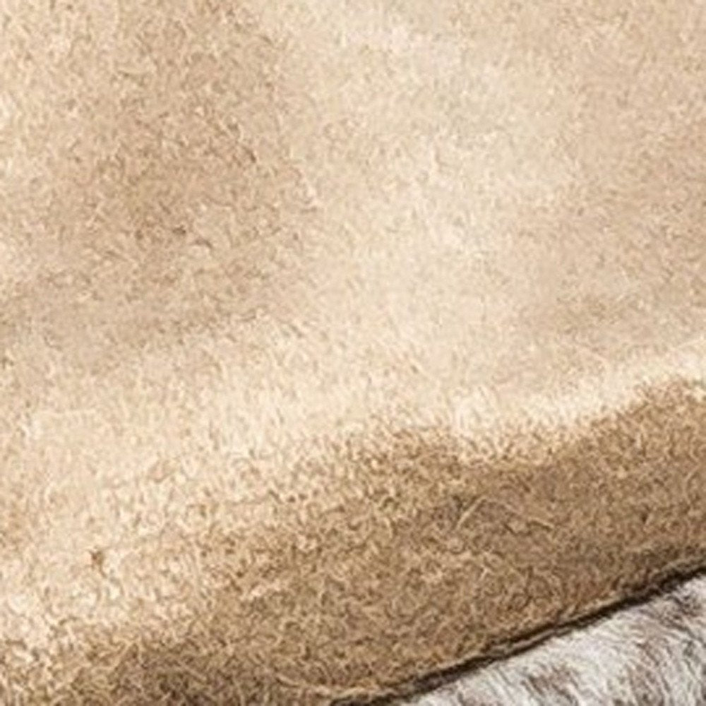 50" X 60" Brown and Taupe Faux Fur Animal Print Plush Throw Blanket