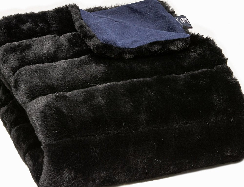 50" X 60" Black Faux Fur Plush Throw Blanket