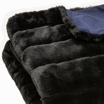 50" X 60" Black Faux Fur Plush Throw Blanket