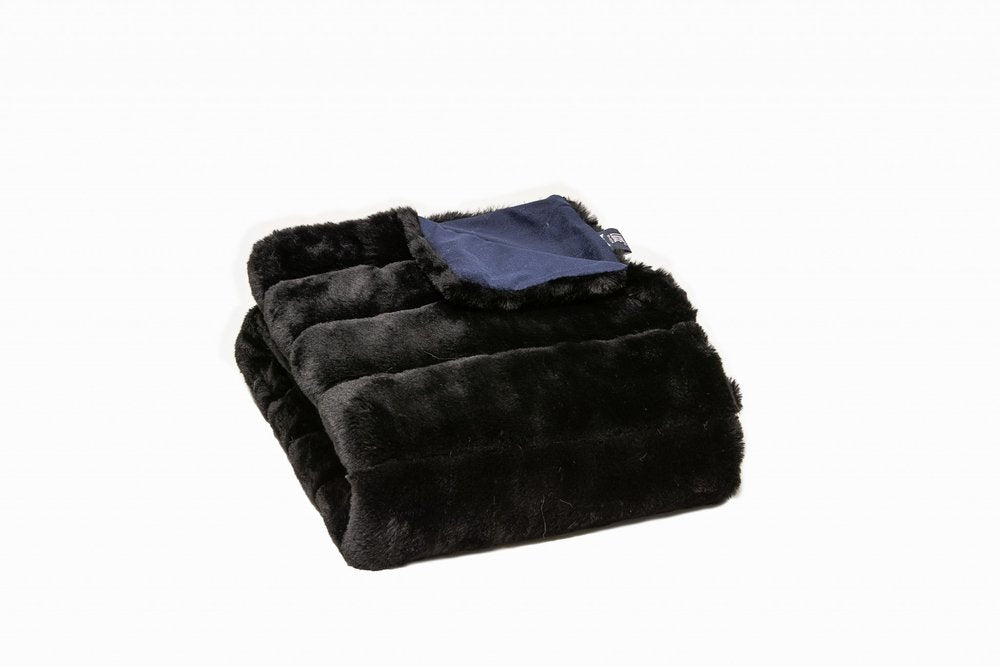 50" X 60" Black Faux Fur Plush Throw Blanket