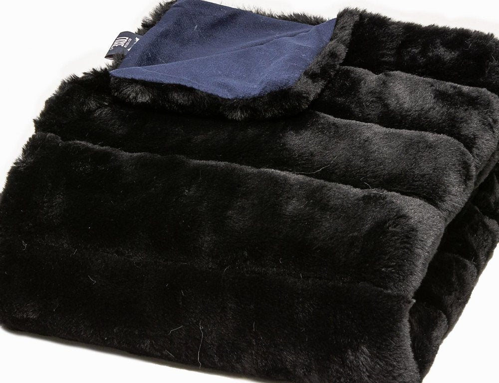50" X 60" Black Faux Fur Plush Throw Blanket