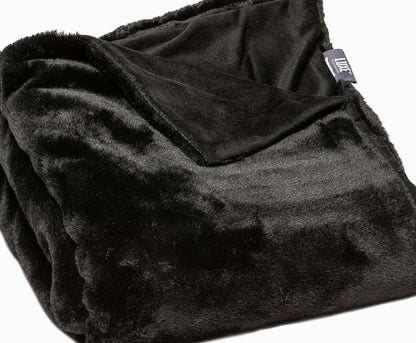 50" X 60" Black Faux Fur Plush Throw Blanket