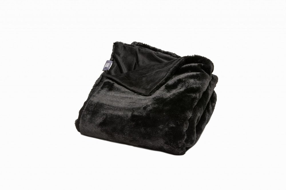 50" X 60" Black Faux Fur Plush Throw Blanket
