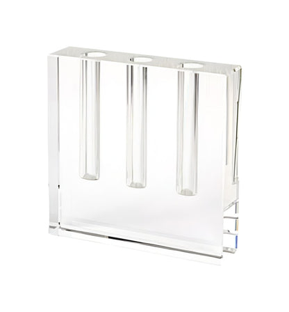 7" Clear Crystal Clear Square Table Vase