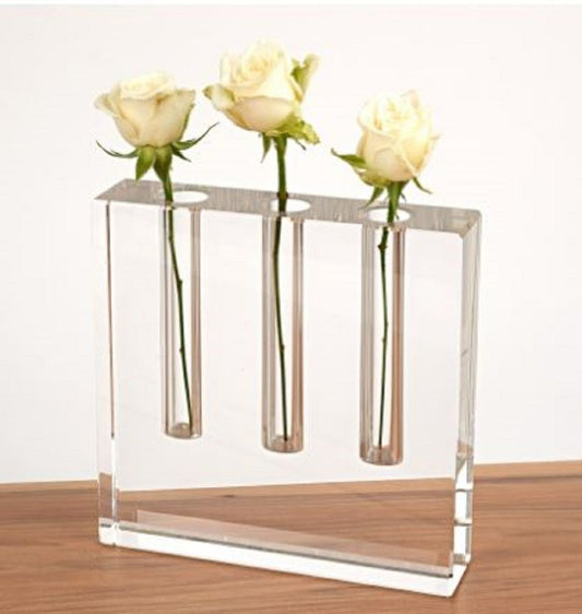 7" Clear Crystal Clear Square Table Vase