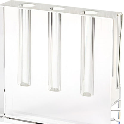 7" Clear Crystal Clear Square Table Vase