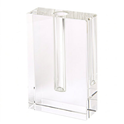6" Clear Square Crystal Glass Table Vase
