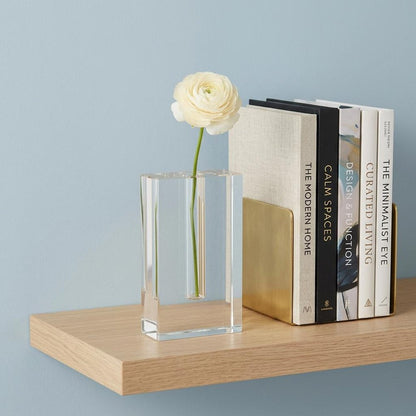 6" Clear Square Crystal Glass Table Vase
