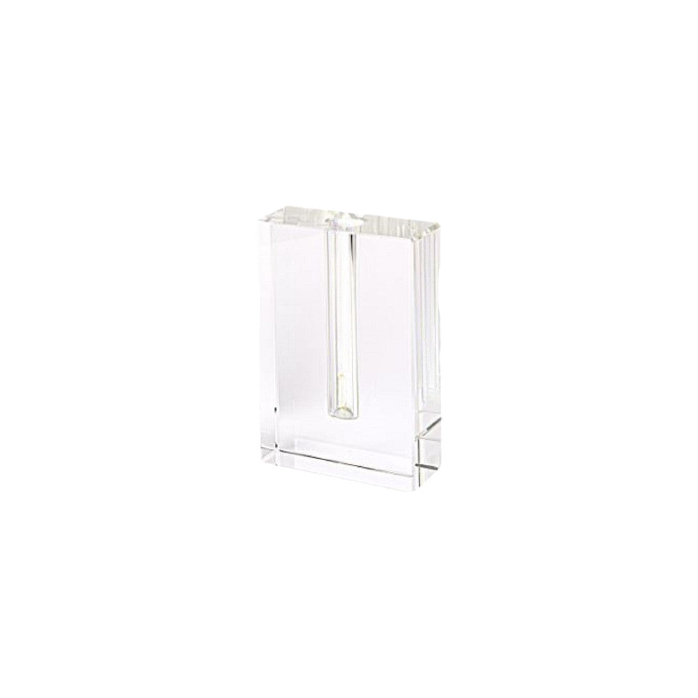 8" Clear Crystal Clear Square Table Vase