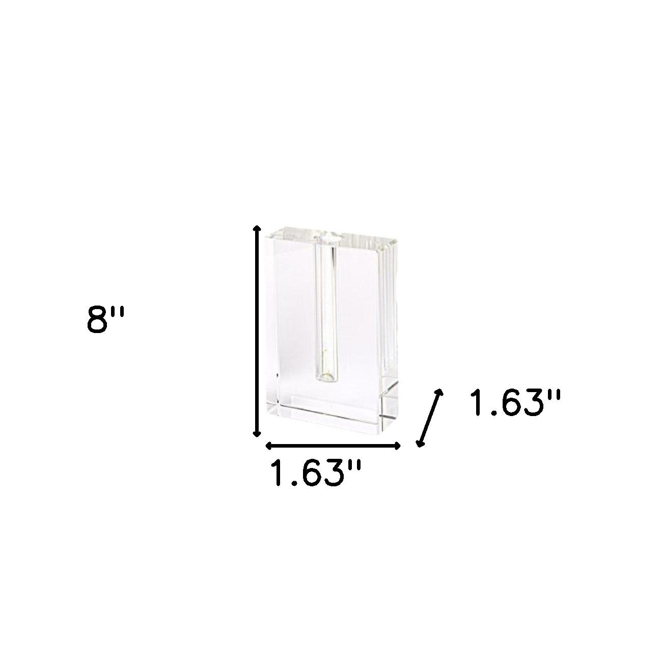 8" Clear Crystal Clear Square Table Vase