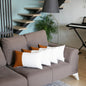 Set of Four 12" X 20" Brown And White Faux Leather Throw Pillow Covers