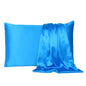 Blue Satin And Satin King Pillowcase
