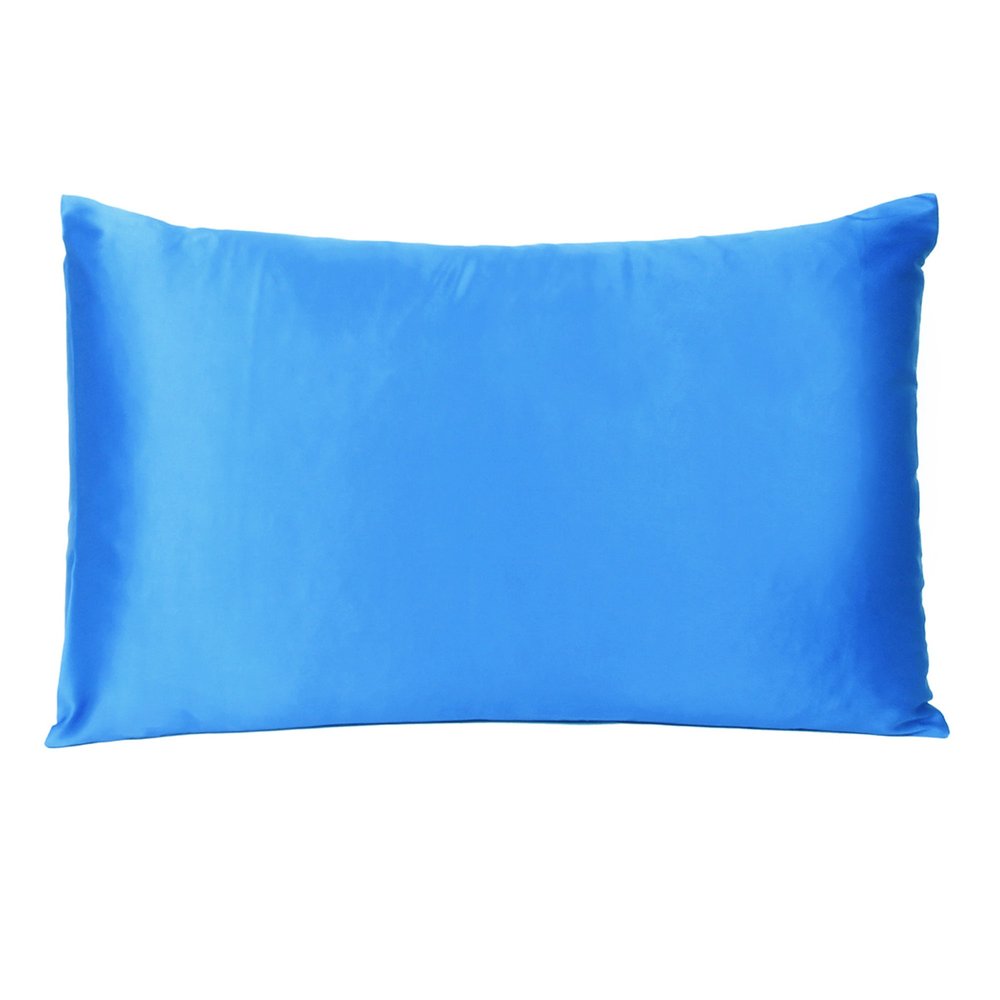 Blue Satin And Satin King Pillowcase