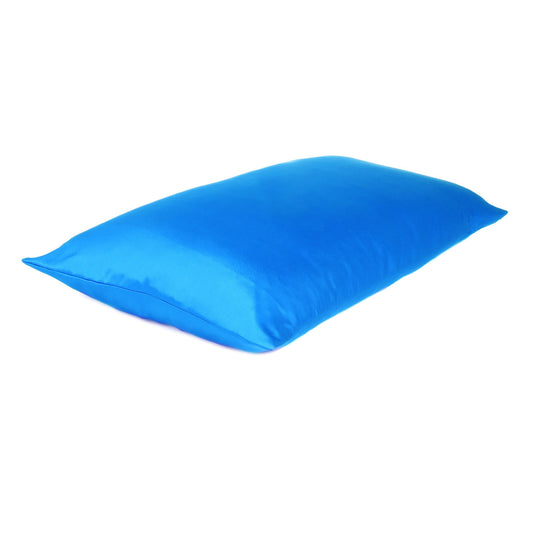 Bright Blue Dreamy Silky Satin King Size Pillowcase