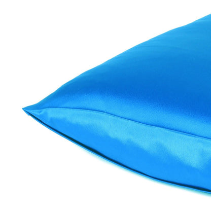 Blue Satin And Satin King Pillowcase