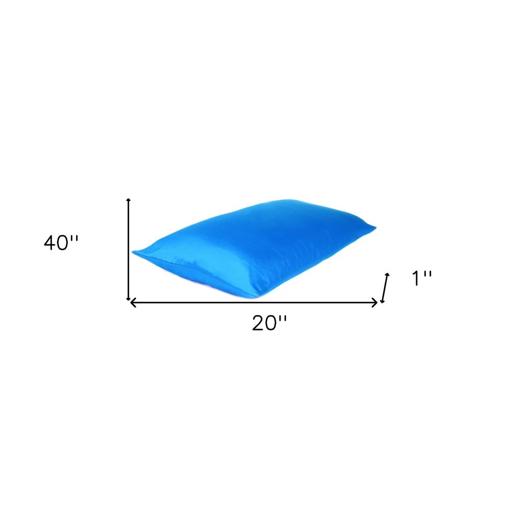 Blue Satin And Satin King Pillowcase