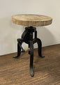 Brown and Black Solid Wood Backless Counter Height Bar Chair
