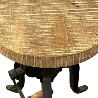 24" Brown And Black Solid Wood Backless Counter Height Bar Chair