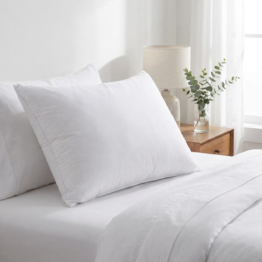 Set Of 2 Lux Sateen Down Alternative Standard Size Medium Pillows