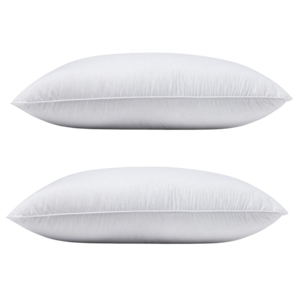 Set of Two Down Alternative Firm Queen Size Bed Pillows