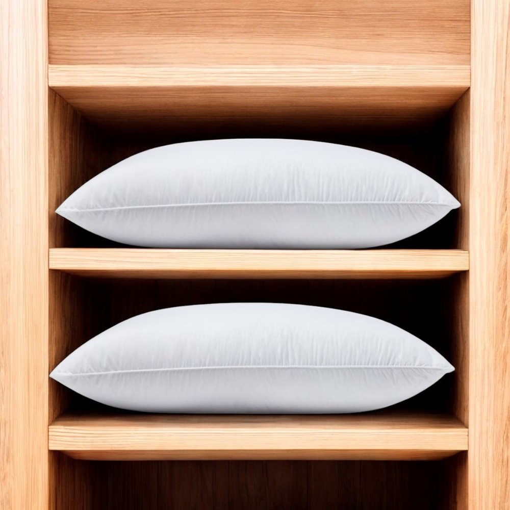 Set of Two Down Alternative Firm King Size Bed Pillows