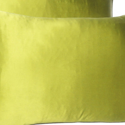 Lemongrass Dreamy Set Of 2 Silky Satin King Pillowcases