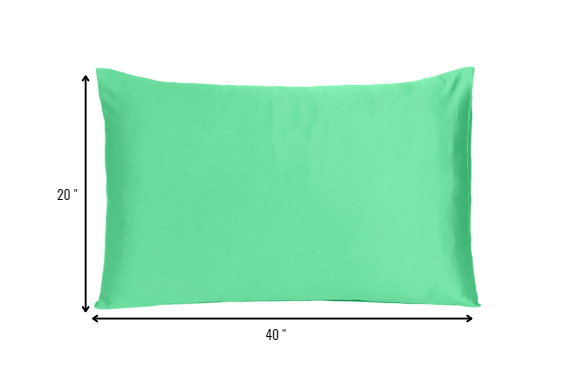 Green Dreamy Set Of 2 Silky Satin King Pillowcases