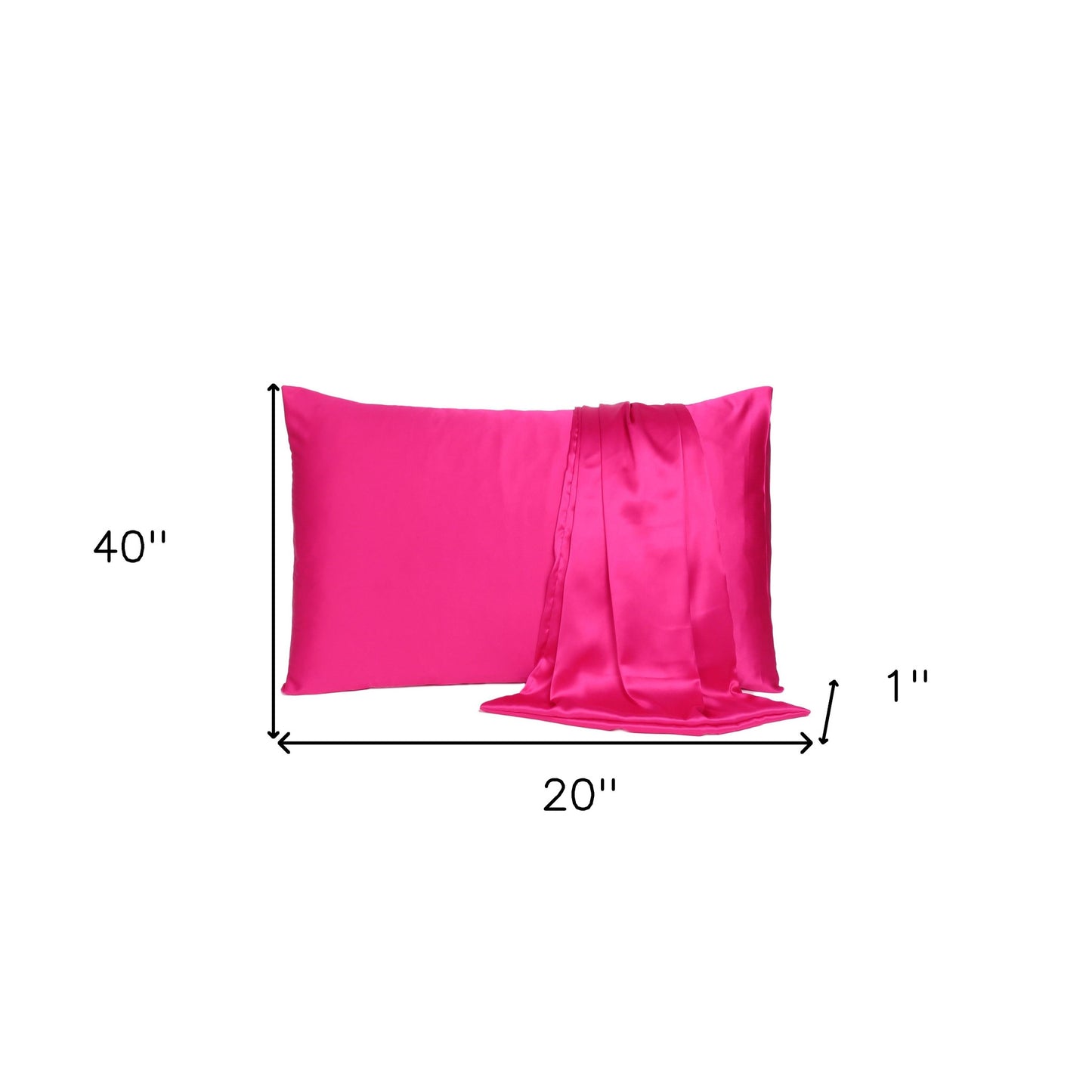 Fuchsia Dreamy Set Of 2 Silky Satin King Pillowcases