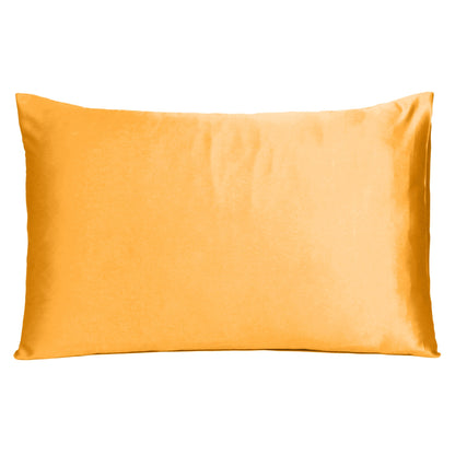 Apricot Dreamy Set Of 2 Silky Satin Standard Pillowcases