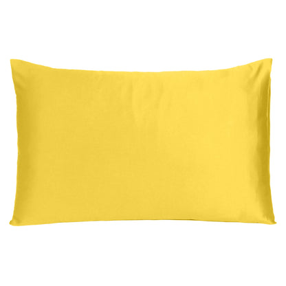 Lemon Dreamy Set Of 2 Silky Satin Standard Pillowcases