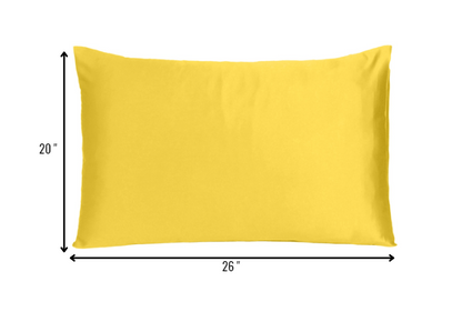 Lemon Dreamy Set Of 2 Silky Satin Standard Pillowcases