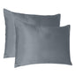 Set Of Two Dark Gray Dreamy Silk Satin Standard Pillowcases