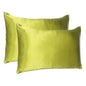 Set of Two Lemongrass Dreamy Silk Satin Queen Pillowcases
