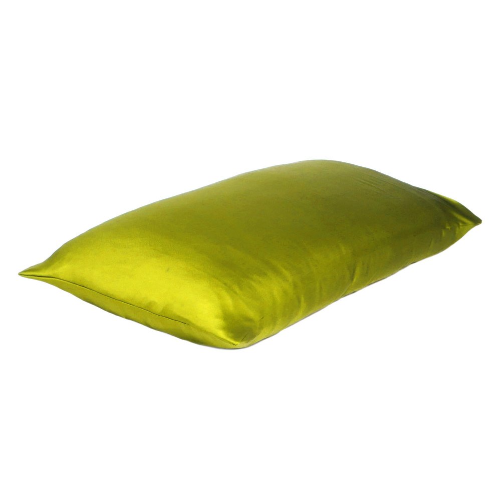 Set of Two Lemongrass Dreamy Silk Satin Queen Pillowcases