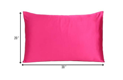 Two Piece Fuchsia Satin And Satin Pillowcases Envelope