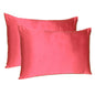 Poppy Red Dreamy Set Of 2 Silky Satin Queen Pillowcases